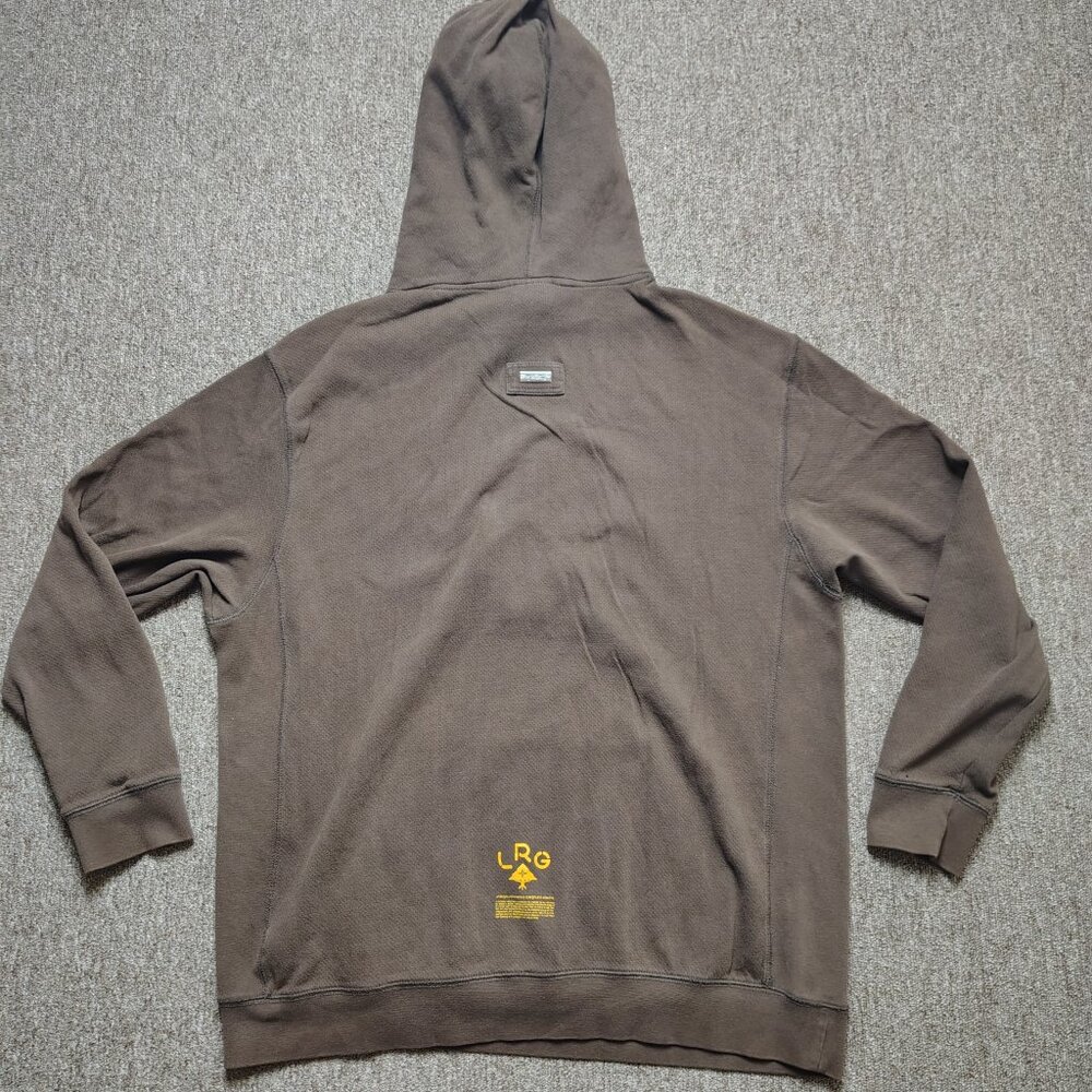 LRG Hoodie Men XL Brown Felt Tree Logo Pullover 100% Cotton Hiking Outdoors - Picture 5 of 10